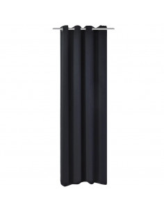 Tenda Oscurante con Occhielli in Metallo 270x245 cm Nera