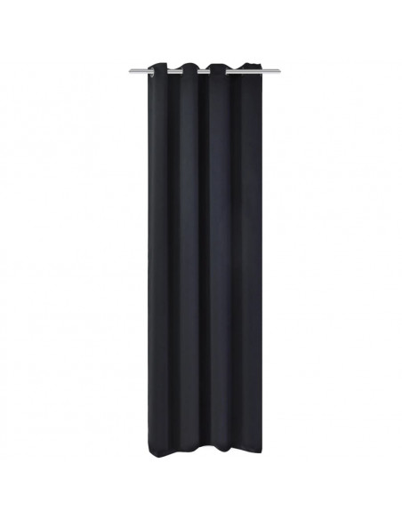 Tenda Oscurante con Occhielli in Metallo 270x245 cm Nera