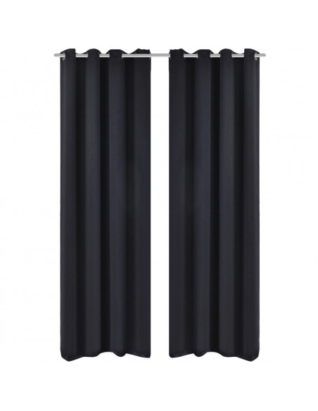 Tenda Oscurante con Occhielli in Metallo 270x245 cm Nera