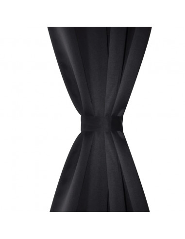 Tenda Oscurante con Occhielli in Metallo 270x245 cm Nera