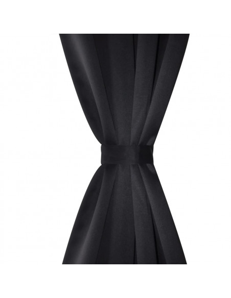 Tenda Oscurante con Occhielli in Metallo 270x245 cm Nera