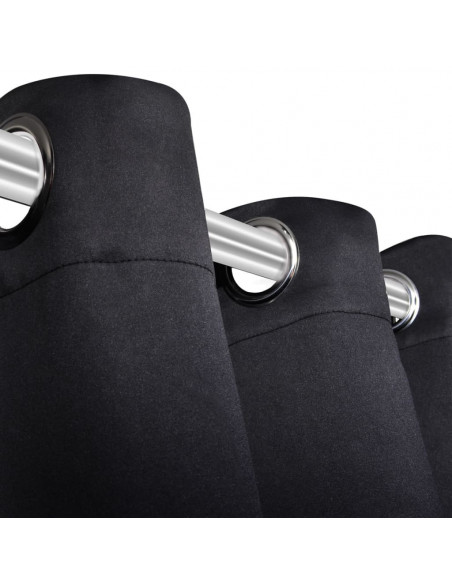 Tenda Oscurante con Occhielli in Metallo 270x245 cm Nera