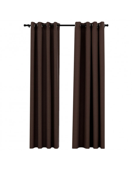 Tende Oscuranti Effetto Lino con Occhielli 2 pz Talpa 140x245cm