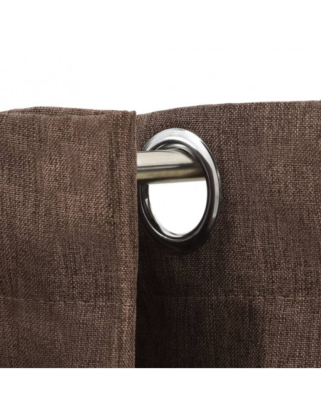 Tende Oscuranti Effetto Lino con Occhielli 2 pz Talpa 140x245cm