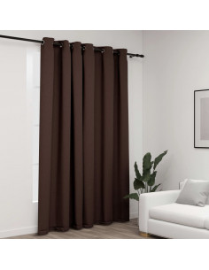 Tenda Oscurante Effetto Lino con Occhielli Talpa 290x245 cm