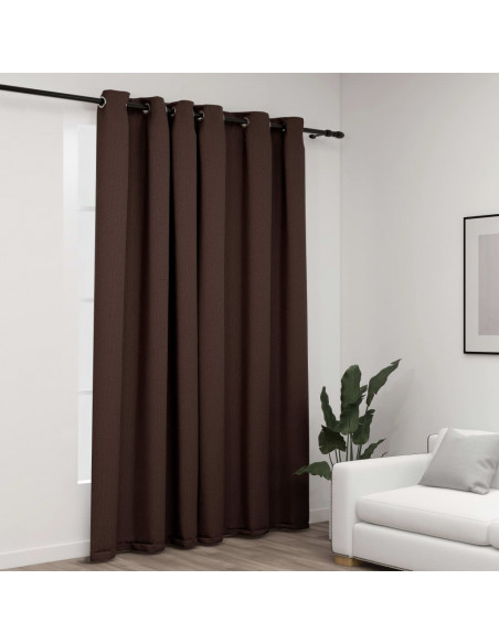 Tenda Oscurante Effetto Lino con Occhielli Talpa 290x245 cm
