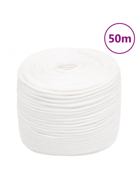 Corda Nautica Completamente Bianca 8 mm 50 m in Polipropilene