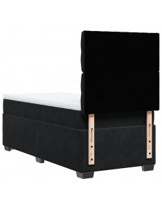 Giroletto a Molle con Materasso Nero 80x200 cm in Velluto