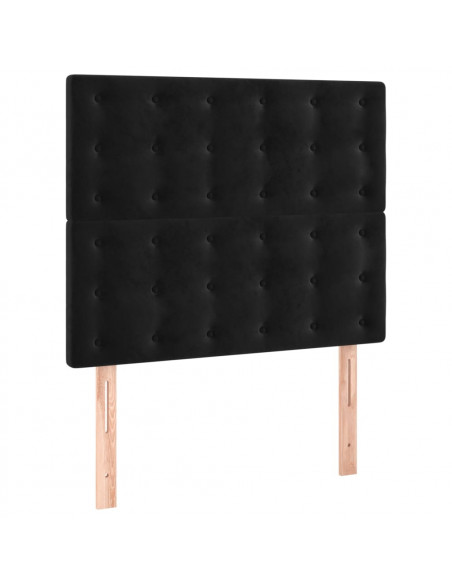 Giroletto a Molle con Materasso Nero 80x200 cm in Velluto