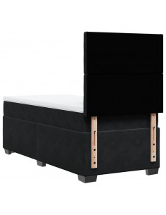 Giroletto a Molle con Materasso Nero 80x200 cm in Velluto