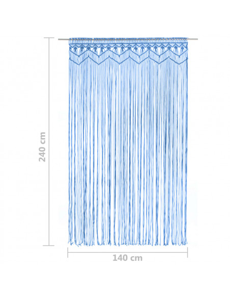 Tenda Macramè Blu 140x240 cm in Cotone