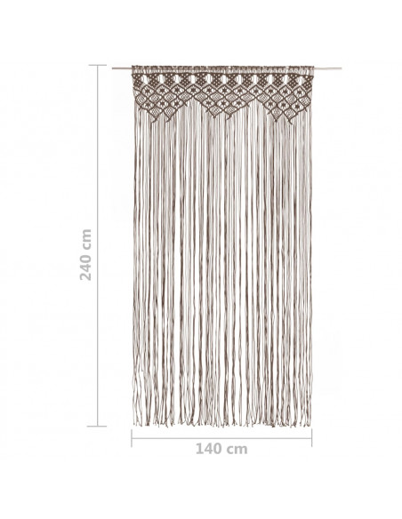 Tenda Macramè Grigio Talpa 140x240 cm in Cotone