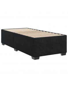 Giroletto a Molle con Materasso Nero 80x200 cm in Velluto