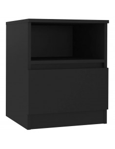 Comodino Nero 40x40x50 cm in Legno Multistrato 2