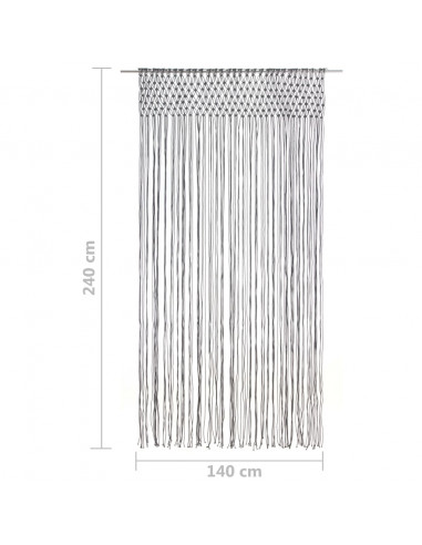 Tenda Macramè Antracite 140x240 cm in Cotone