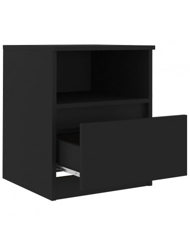 Comodino Nero 40x40x50 cm in Legno Multistrato