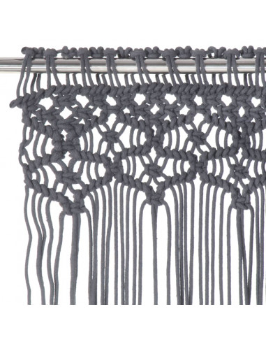 Tenda Macramè Antracite 140x240 cm in Cotone
