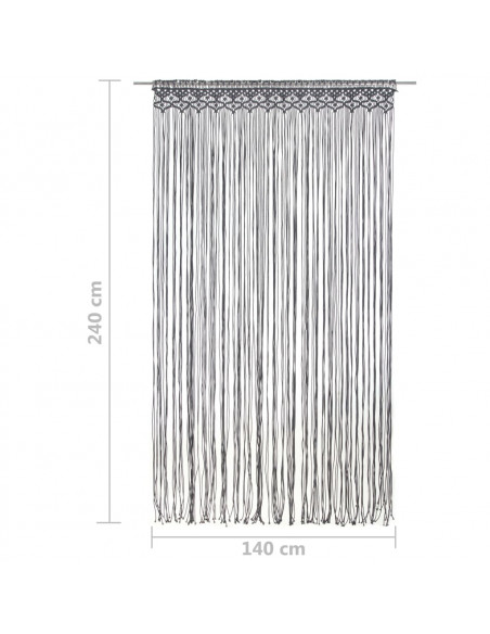 Tenda Macramè Antracite 140x240 cm in Cotone