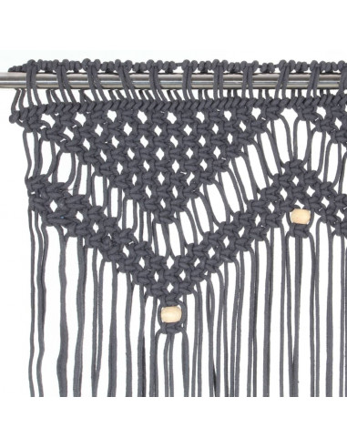 Tenda Macramè Antracite 140x240 cm in Cotone