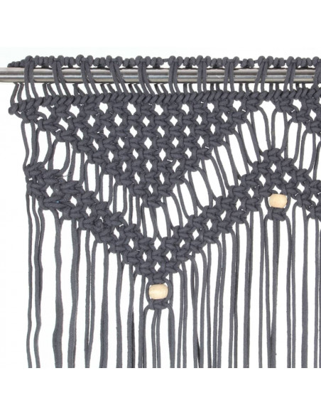 Tenda Macramè Antracite 140x240 cm in Cotone