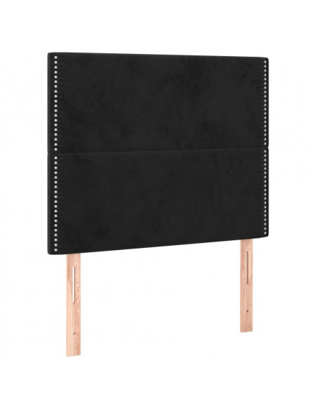 Giroletto a Molle con Materasso Nero 80x200 cm in Velluto