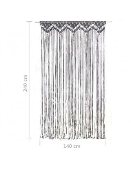 Tenda Macramè Antracite 140x240 cm in Cotone
