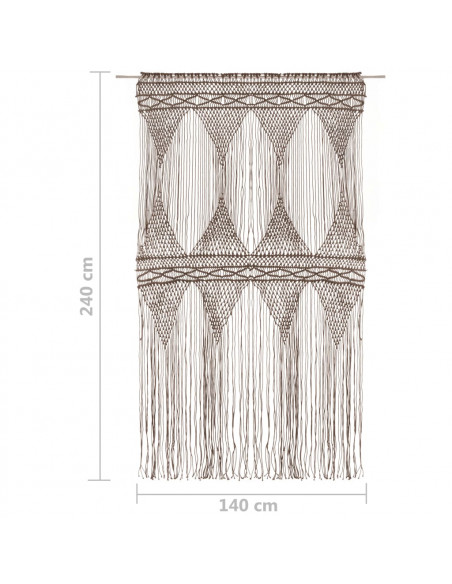 Tenda Macramè Grigio Talpa 140x240 cm in Cotone