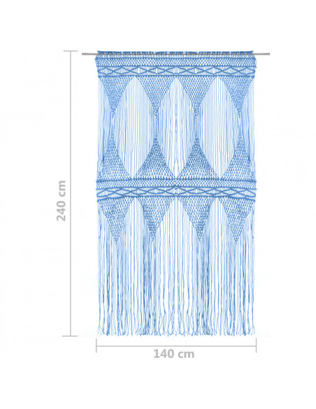 Tenda Macramè Blu 140x240 cm in Cotone