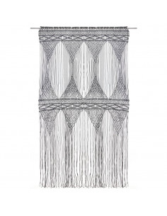Tenda Macramè Antracite 140x240 cm in Cotone 2