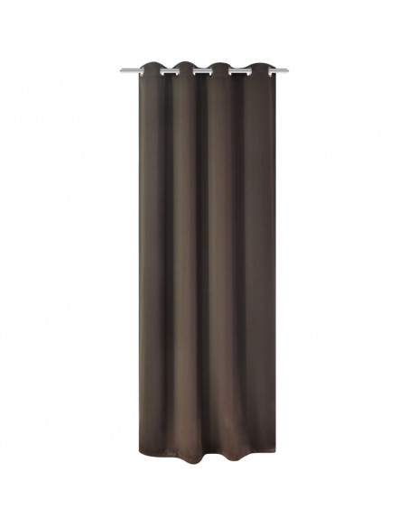 Tenda Oscurante con Occhielli in Metallo 270x245 cm Marrone