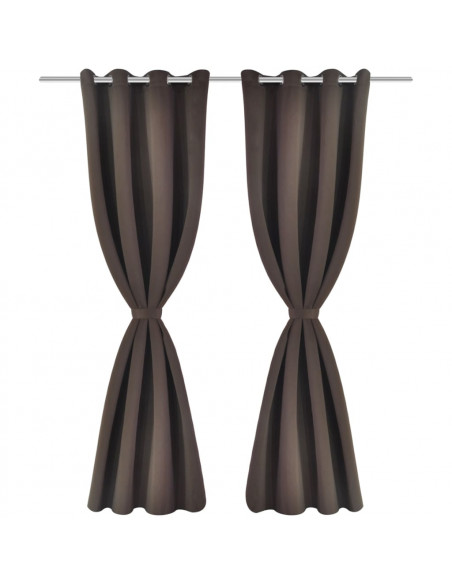 Tenda Oscurante con Occhielli in Metallo 270x245 cm Marrone
