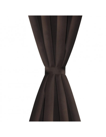 Tenda Oscurante con Occhielli in Metallo 270x245 cm Marrone