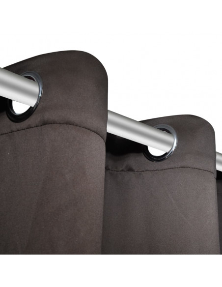 Tenda Oscurante con Occhielli in Metallo 270x245 cm Marrone