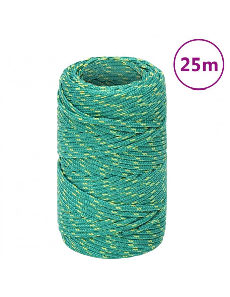 Corda Nautica Verde 2 mm 25 m in Polipropilene