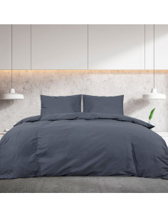 Set Copripiumino Antracite 135x200 cm in Microfibra Leggera 2
