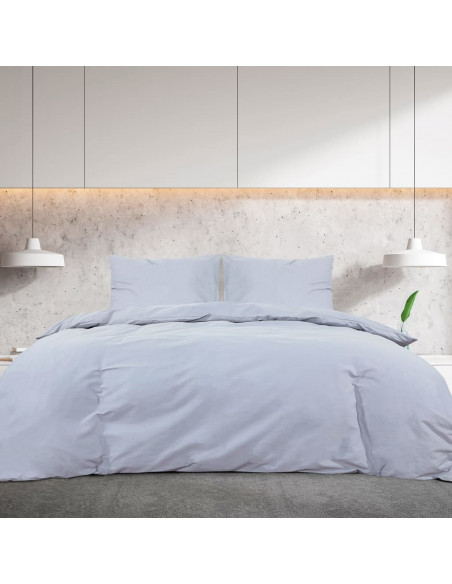Set Copripiumino Grigio 135x200 cm in Microfibra Leggera
