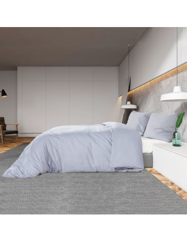 Set Copripiumino Grigio 135x200 cm in Microfibra Leggera