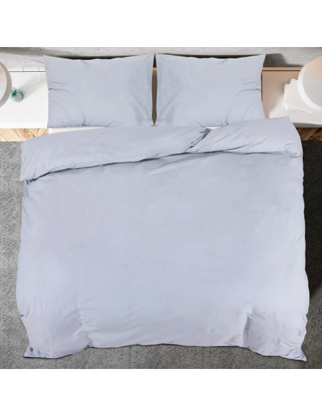 Set Copripiumino Grigio 135x200 cm in Microfibra Leggera