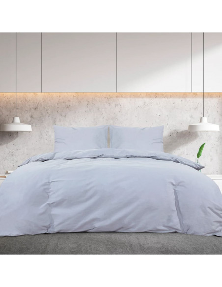 Set Copripiumino Grigio 155x220 cm in Microfibra Leggera