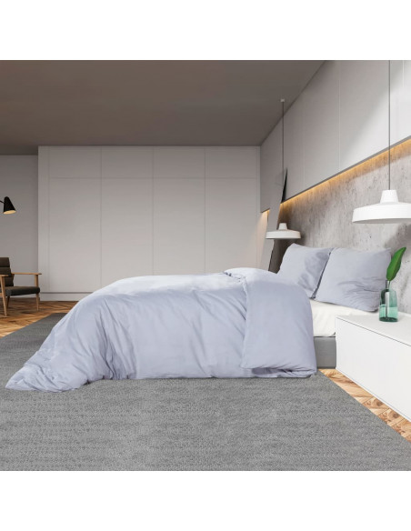 Set Copripiumino Grigio 155x220 cm in Microfibra Leggera