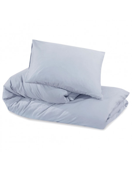Set Copripiumino Grigio 155x220 cm in Microfibra Leggera