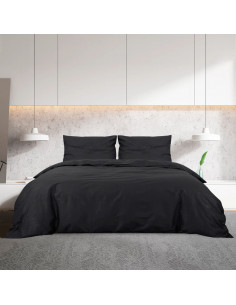 Set Copripiumino Nero 135x200 cm in Microfibra Leggera 2
