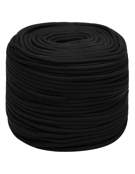 Corda da Lavoro Nera 6 mm 25 m in Poliestere