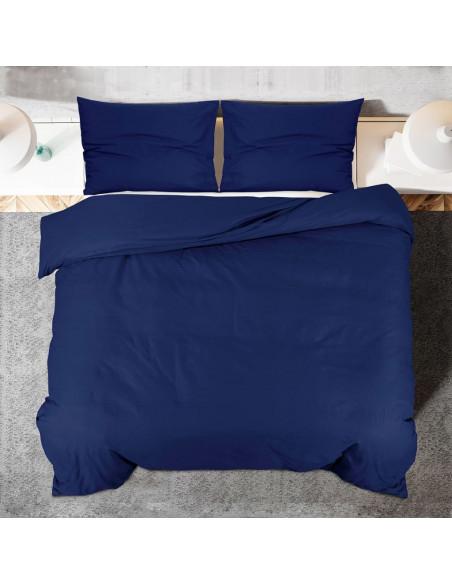 Set Copripiumino Blu Marino 135x200 cm in Microfibra Leggera