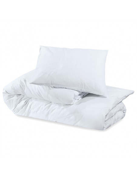 Set Copripiumino Bianco 155x220 cm in Microfibra Leggera