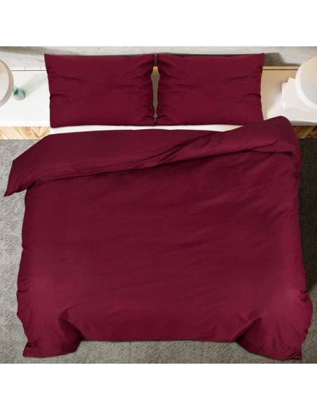 Set Copripiumino Bordeaux 135x200 cm in Microfibra Leggera
