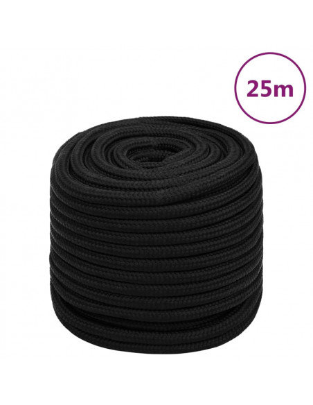 Corda da Lavoro Nera 16 mm 25 m in Poliestere
