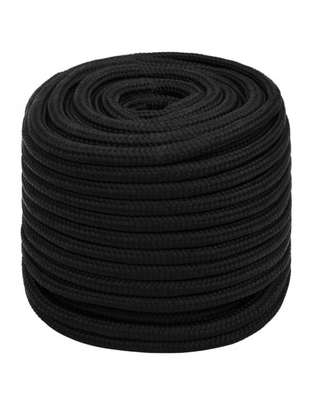 Corda da Lavoro Nera 16 mm 25 m in Poliestere