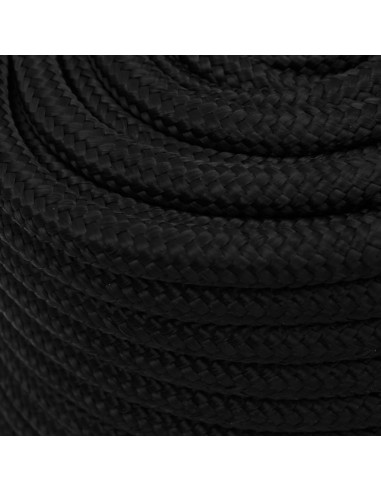 Corda da Lavoro Nera 16 mm 25 m in Poliestere