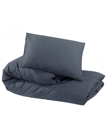 Set Copripiumino Antracite 200x200 cm in Cotone